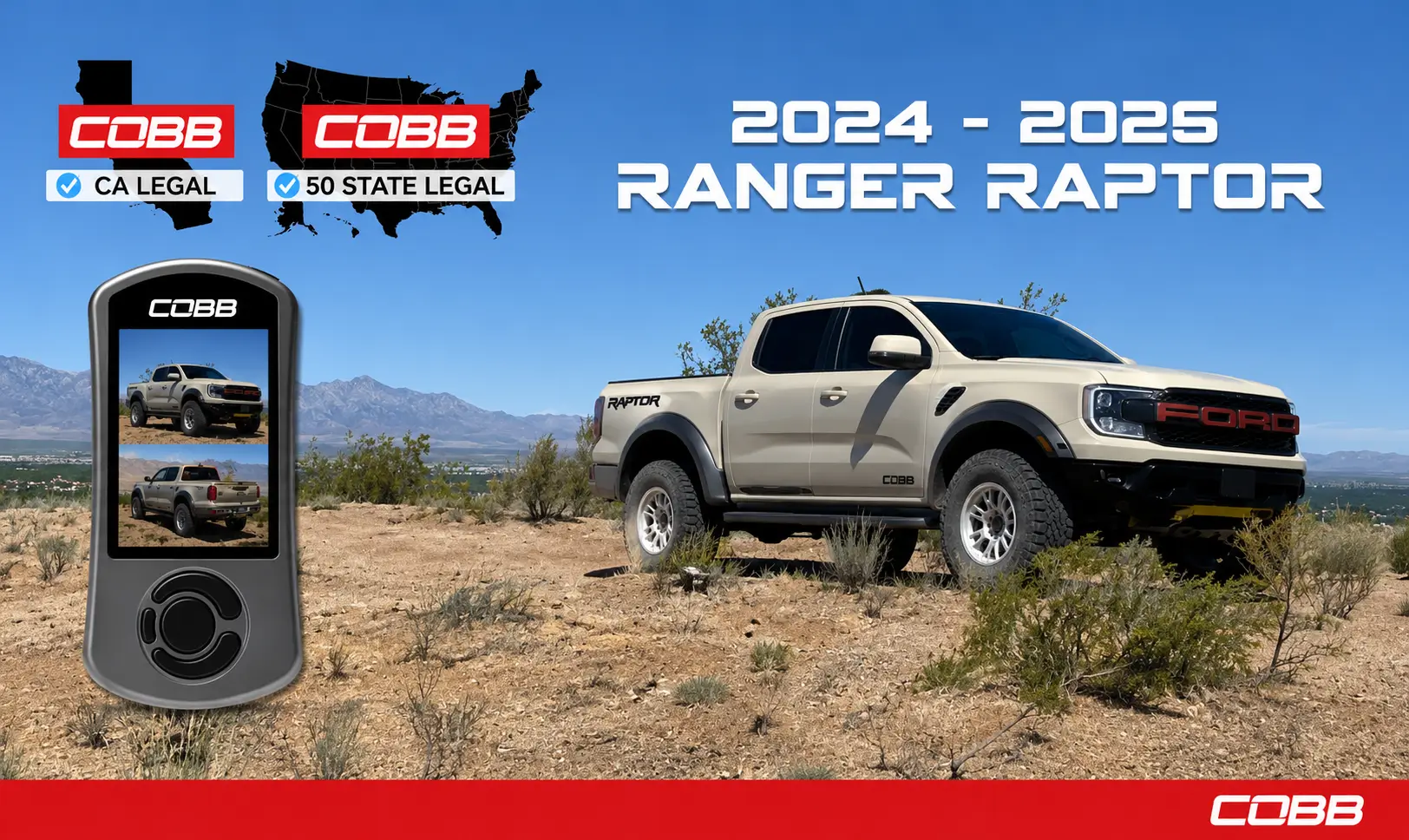 Ford Ranger CARB APPROVED!!! 50 State! 2024 - 2025 Ranger Raptor - COBB Accessport! RR CARB