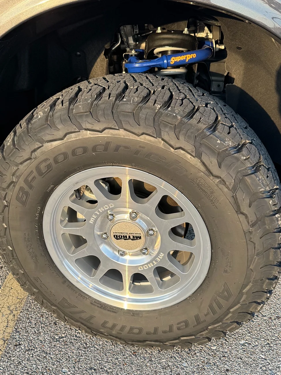 Ford Ranger Updated-2:  Finished DIY install of Fox 2.0 kit with Superpro UCA's and Swaybar Links wheels