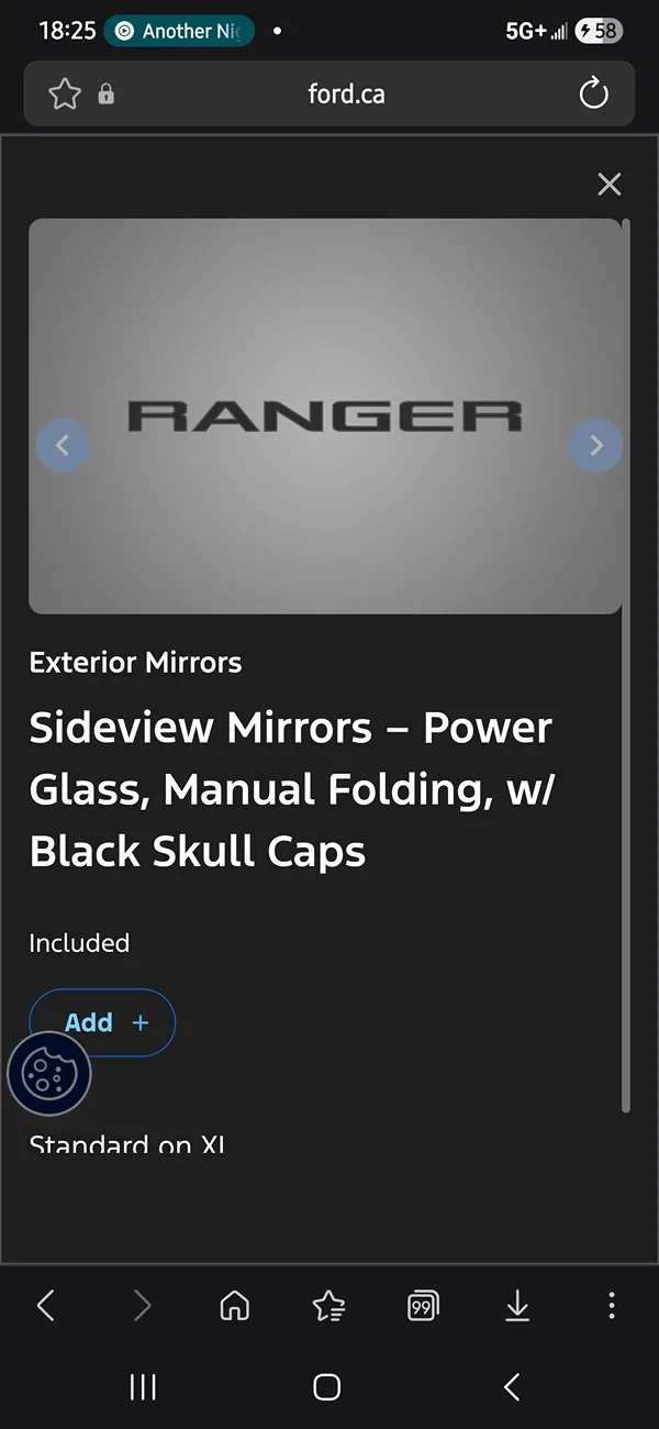 Ford Ranger 2026 XLT, 301A Package - Heated mirrors? Screenshot_20260611_182519_Samsung Browser