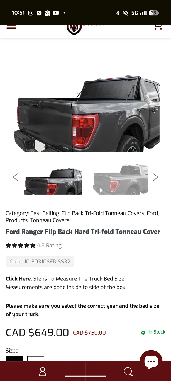Ford Ranger Tonneau cover Screenshot_20260622-105131