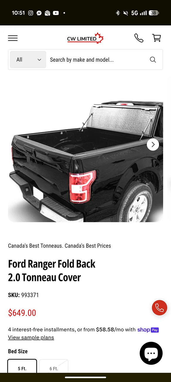 Ford Ranger Tonneau cover Screenshot_20260622-105107
