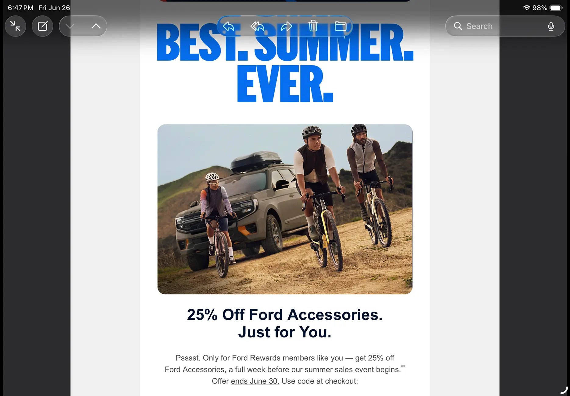 Ford Ranger Ford promo code - 25% off parts & accessories! IMG_0557