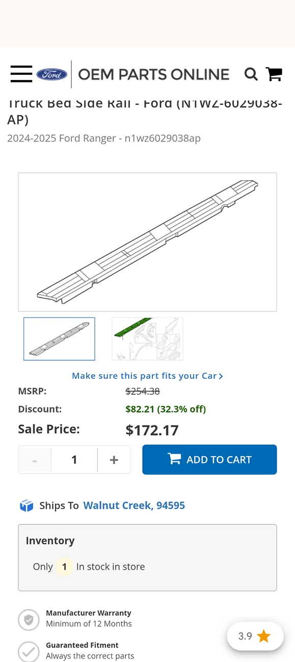 Ford Ranger Replace 2025 bed rail caps with 2026 caps? Screenshot_20260630-112317