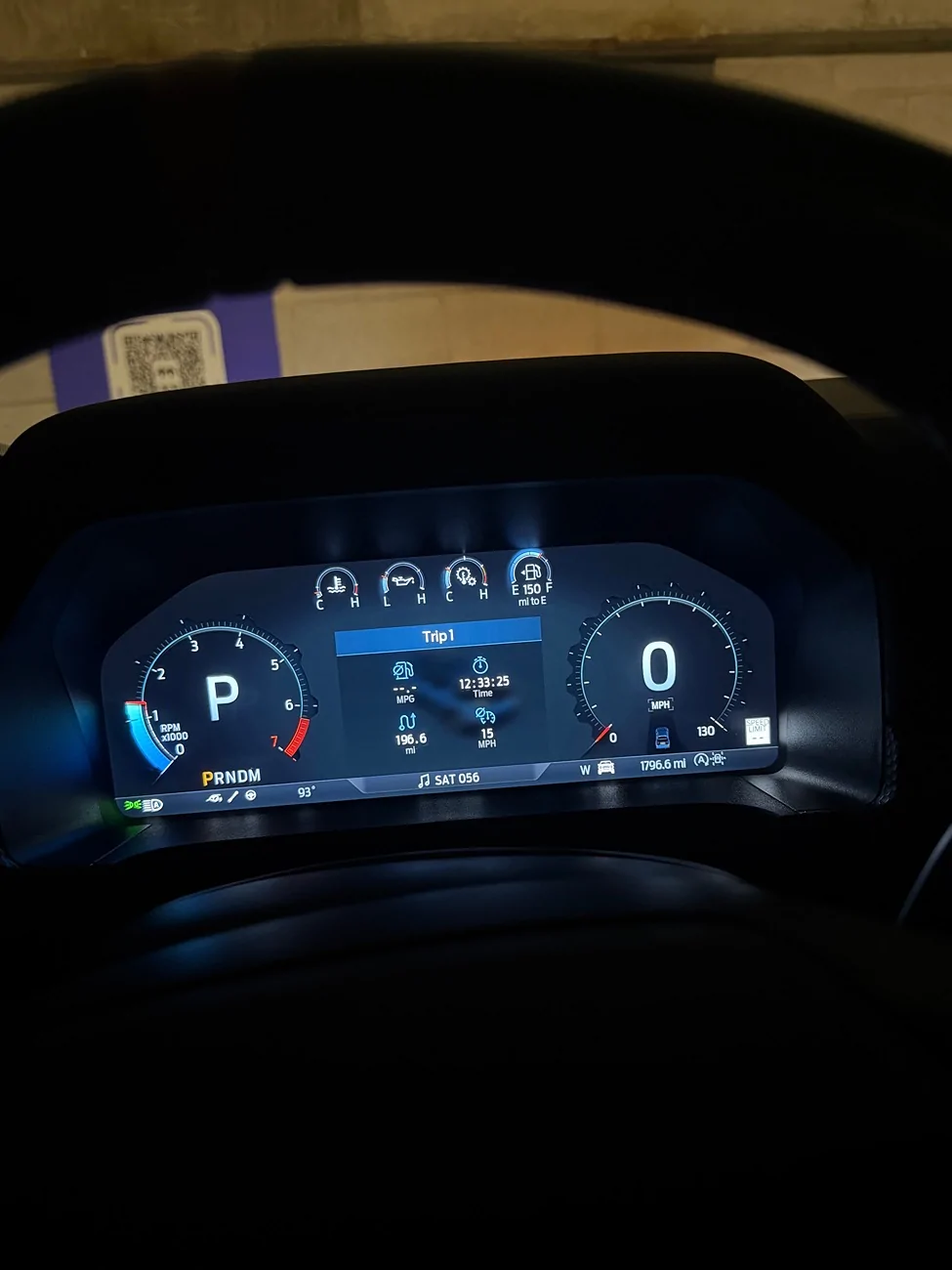 Ford Ranger Raptor branded specific instrument cluster IMG_0777