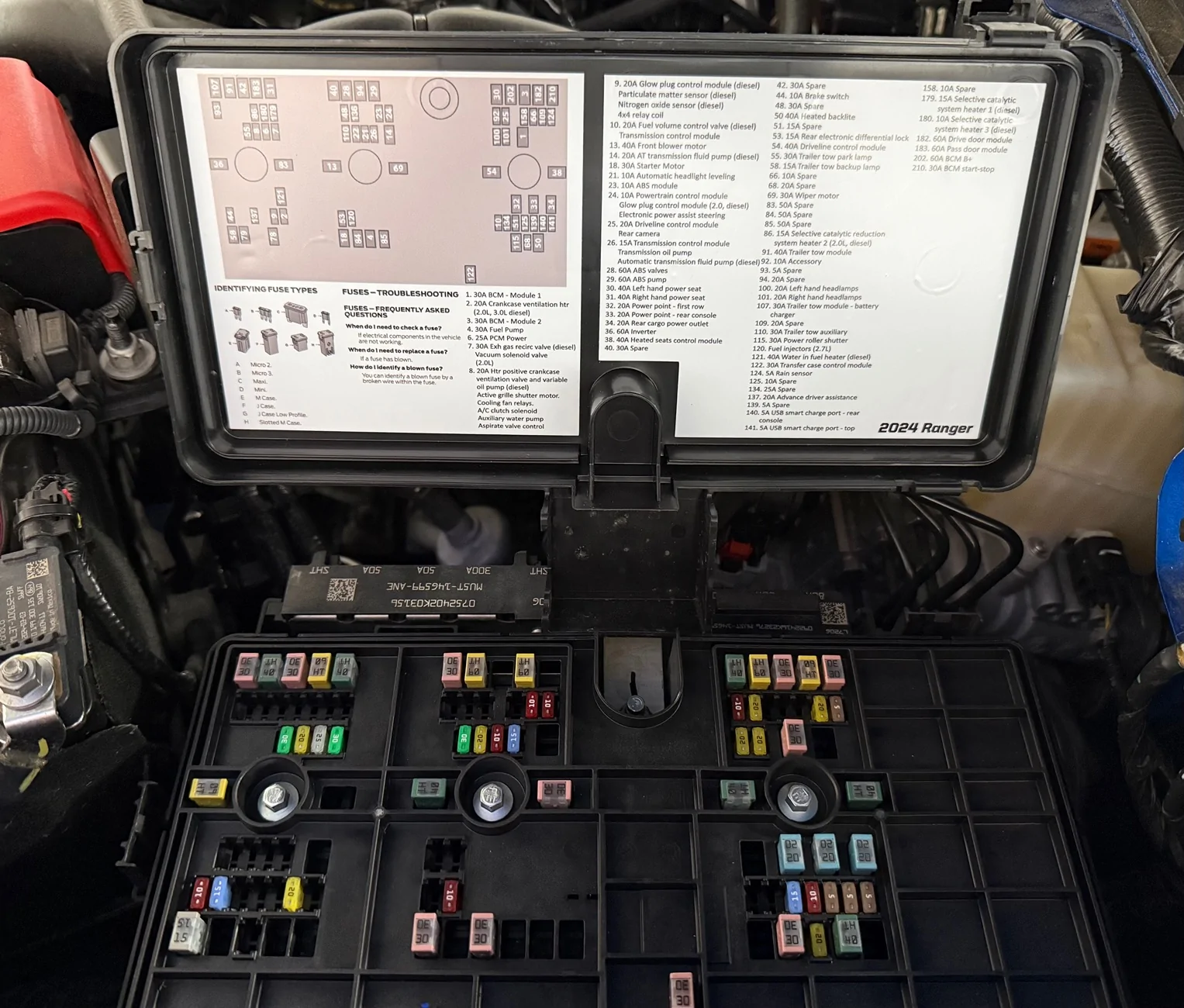 Ford Ranger StickerFab under hood fuse box labels IMG_3342