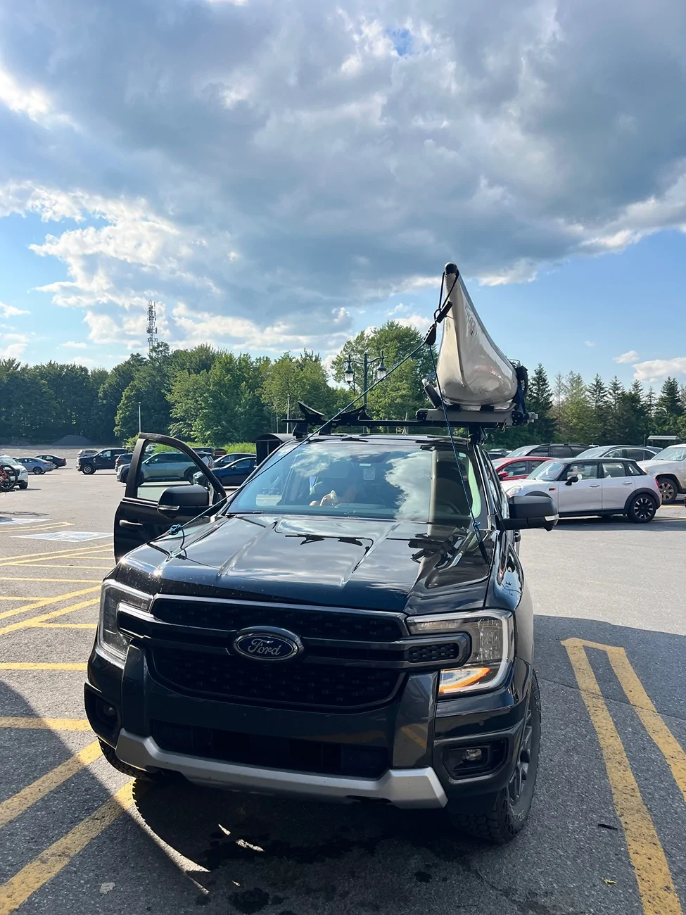 Ford Ranger 18' sea kayak transport on the roof! IMG_4782