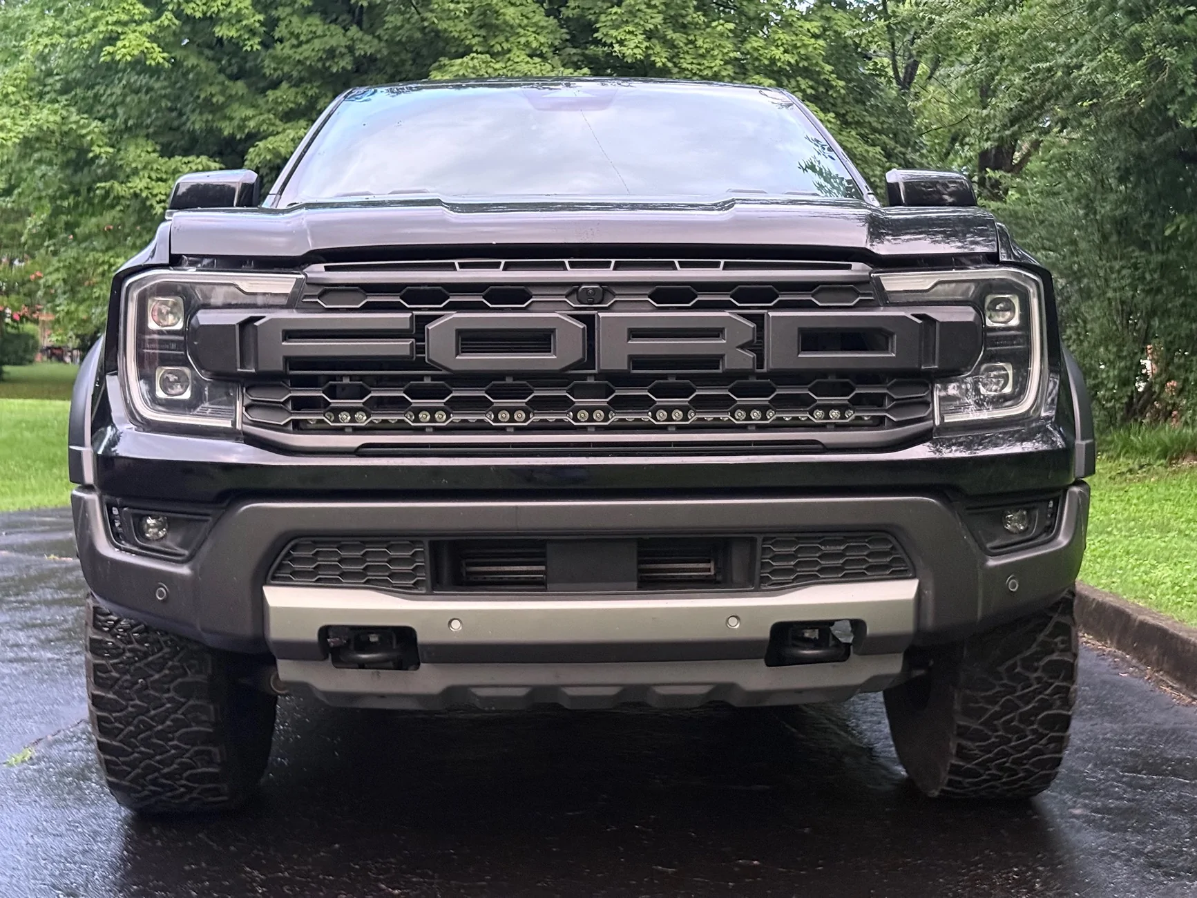 Ford Ranger Strands Nuuk D-line 40” behind RR grill IMG_6926
