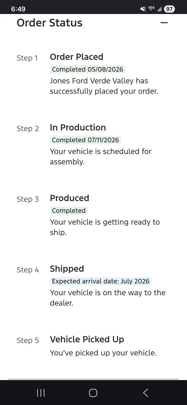 Ford Ranger Anybody else have an In Production / Blend Date over the last week? Screenshot_20260716_064952_Chrom