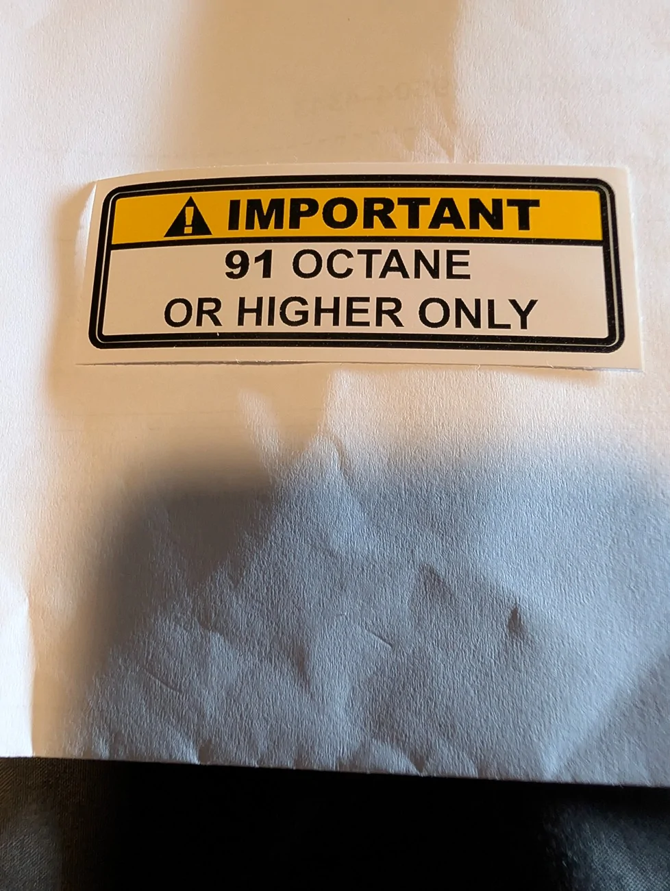 Ford Ranger 91 Octane or higher sticker PXL_20260720_211024512