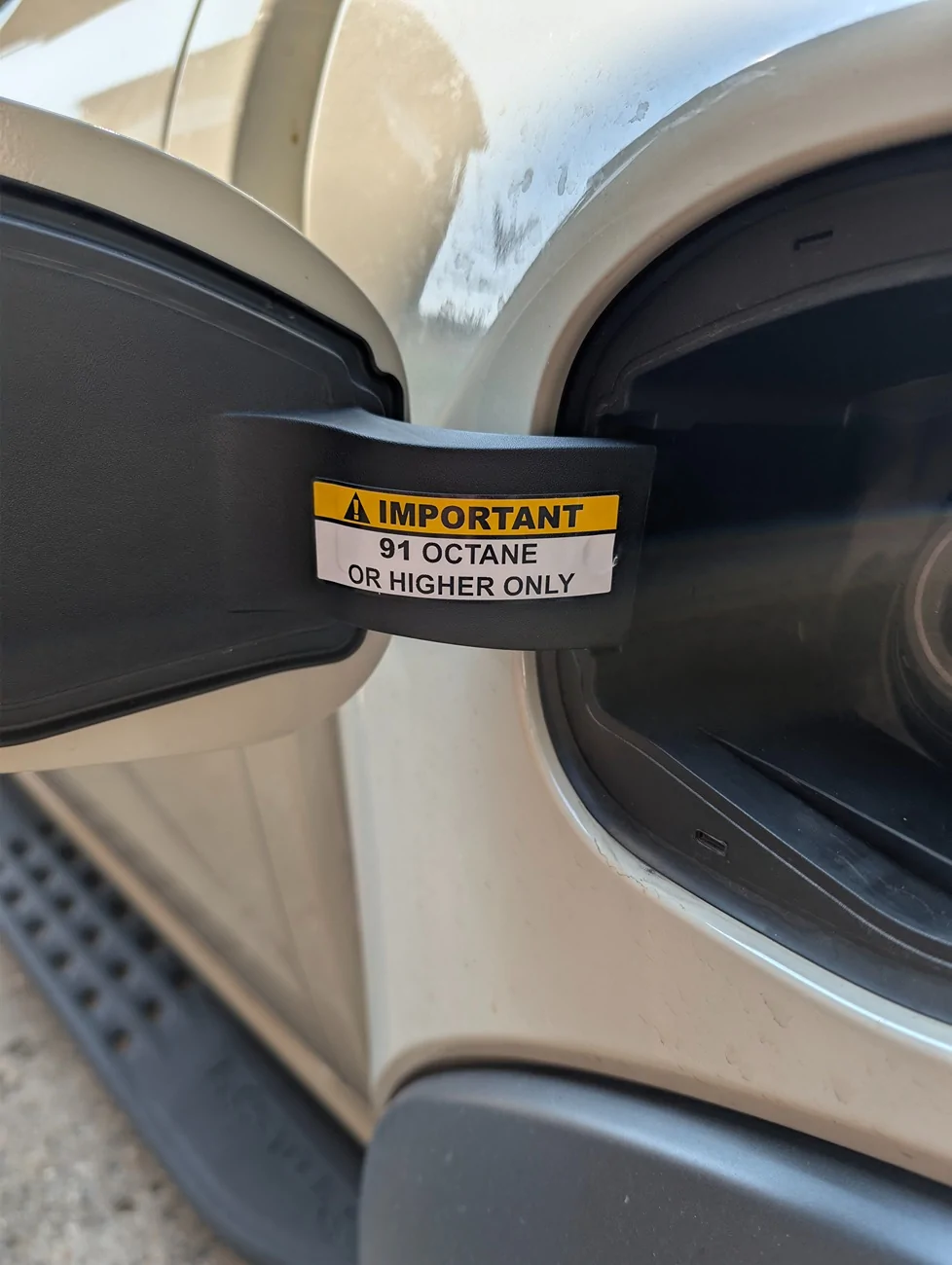 Ford Ranger 91 Octane or higher sticker PXL_20260720_211301649