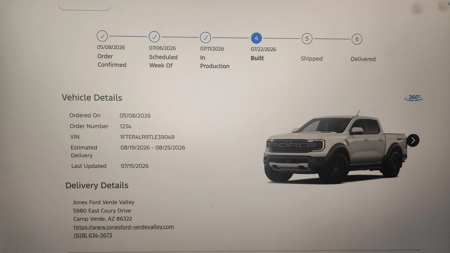 Ford Ranger Anybody else have an In Production / Blend Date over the last week? 1000013924