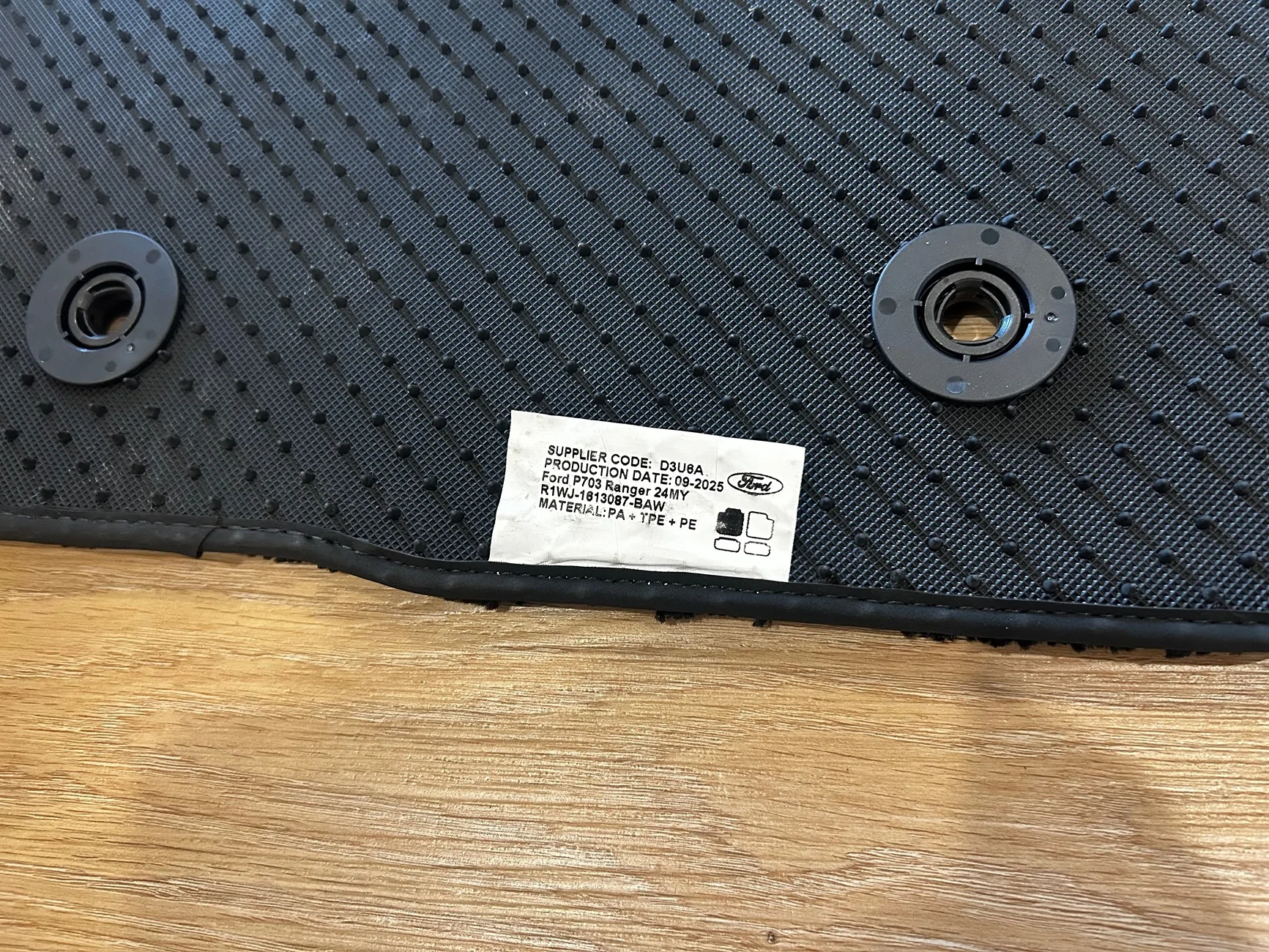 Ford Ranger Black Appearance Package carpet floor mats IMG_0741