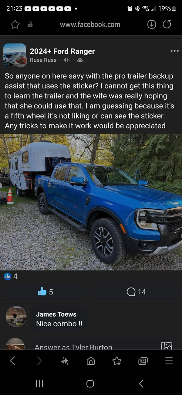 Ford Ranger Newbie looking for other Ranger owners pulling a 5th wheel trailer. Screenshot_20250421_212313_Samsung Internet