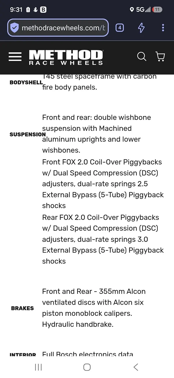 Ford Ranger Ford Racing T1 Specs 1000022301