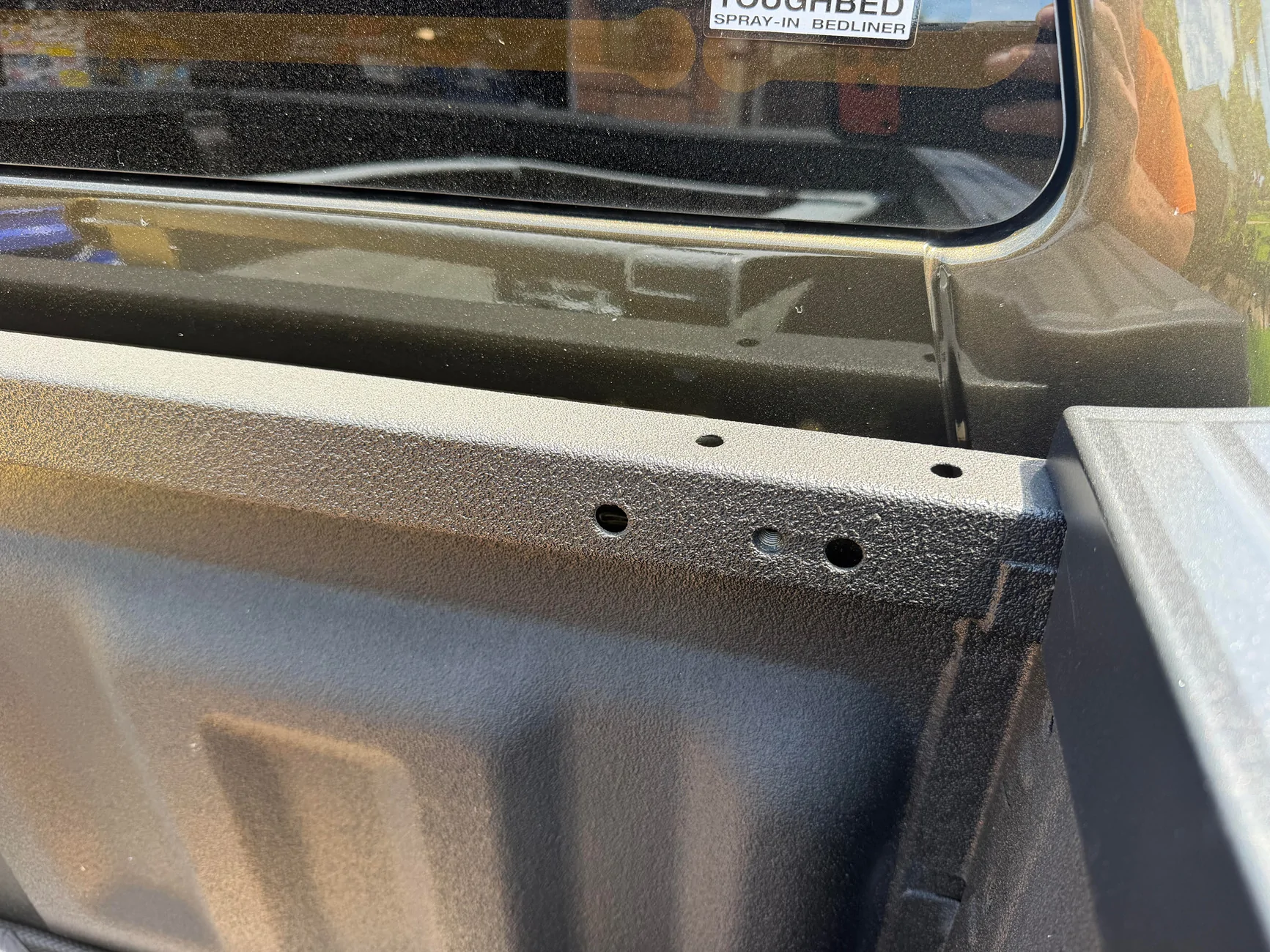 Ford Ranger Chase lights mounting to front side of bed front of truck bed