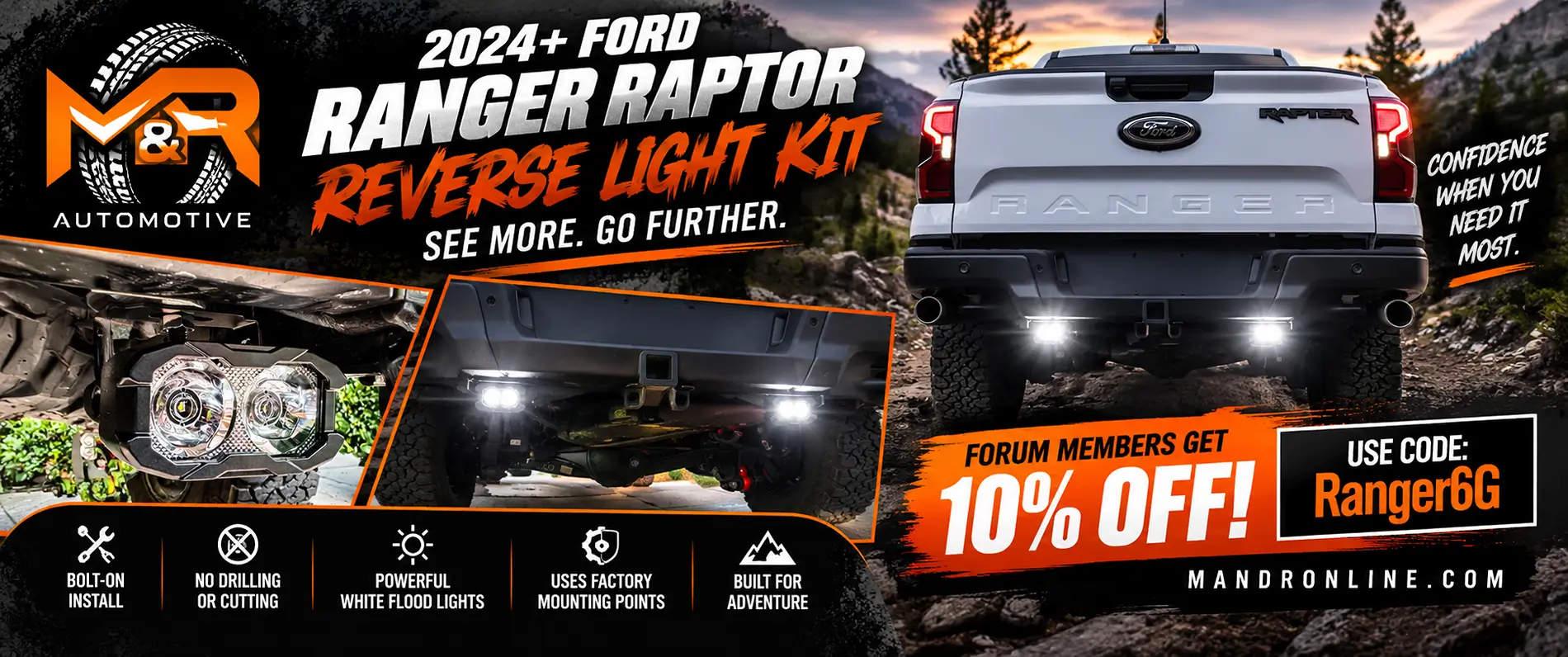 Ford Ranger Light Up What’s Behind You: Ranger Raptor Reverse Lights Ford Ranger Raptor Reverse Light Adventure Banner