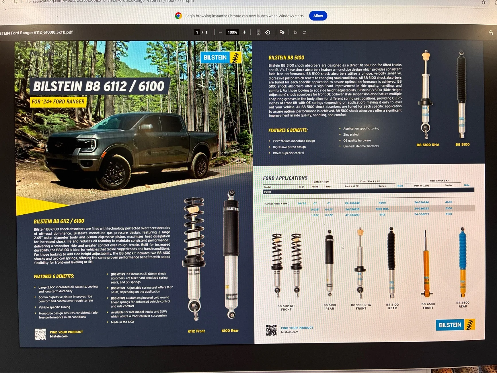 Ford Ranger Bilstein B8 6112 / 6100 suspension shocks now available IMG_0571