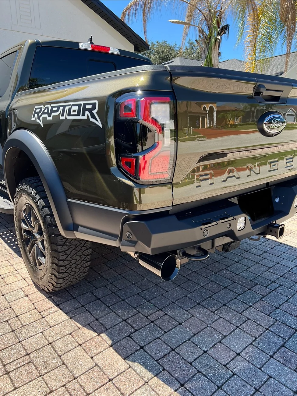 Ford Ranger AWE SWITCHPATH Exhaust paired with Addictive Desert Design Phantom rear bumper. IMG_4400