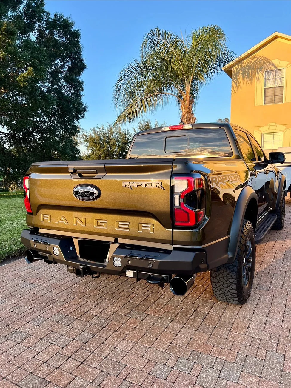 Ford Ranger AWE SWITCHPATH Exhaust paired with Addictive Desert Design Phantom rear bumper. IMG_4396