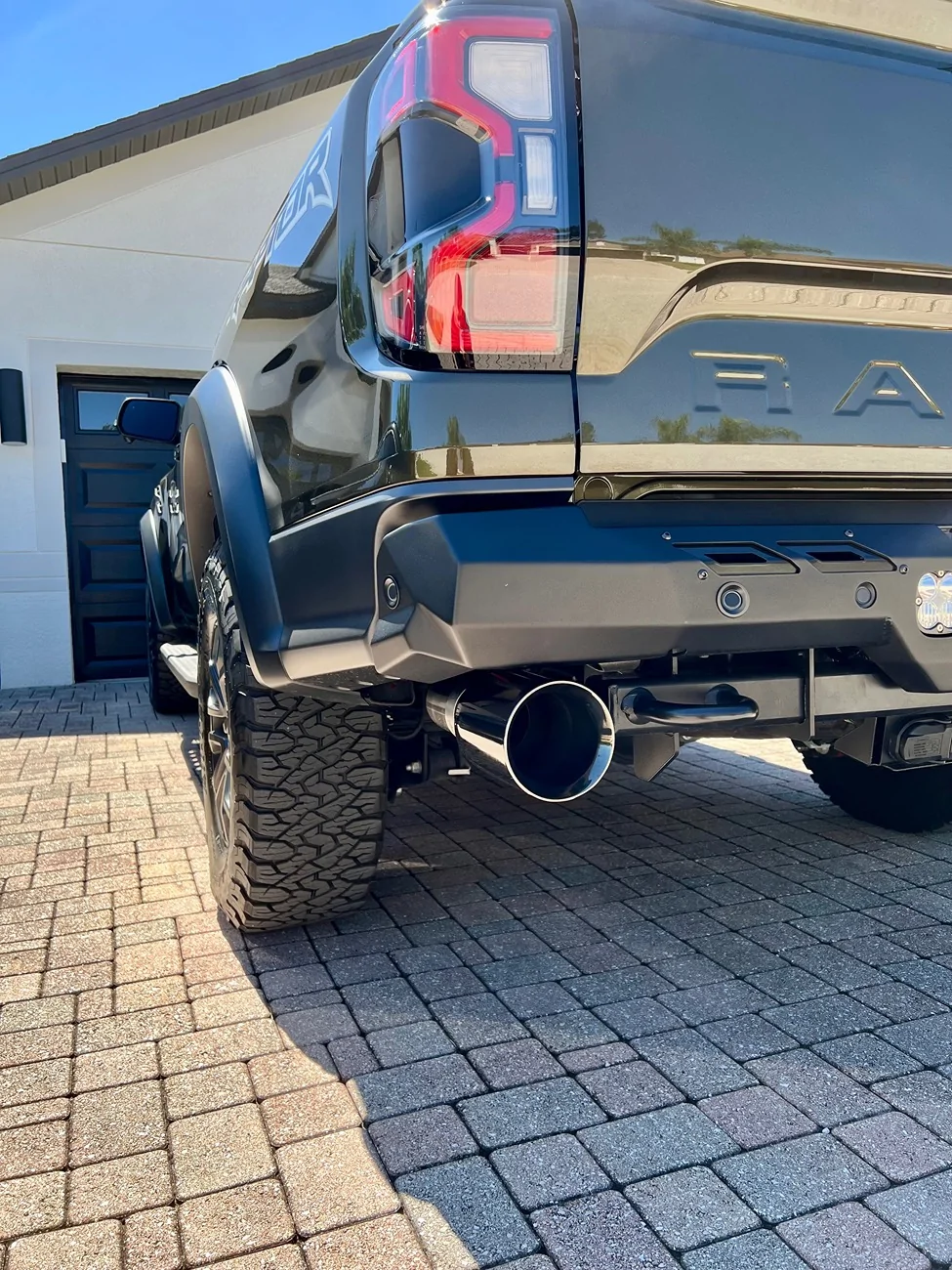 Ford Ranger AWE SWITCHPATH Exhaust paired with Addictive Desert Design Phantom rear bumper. IMG_4403