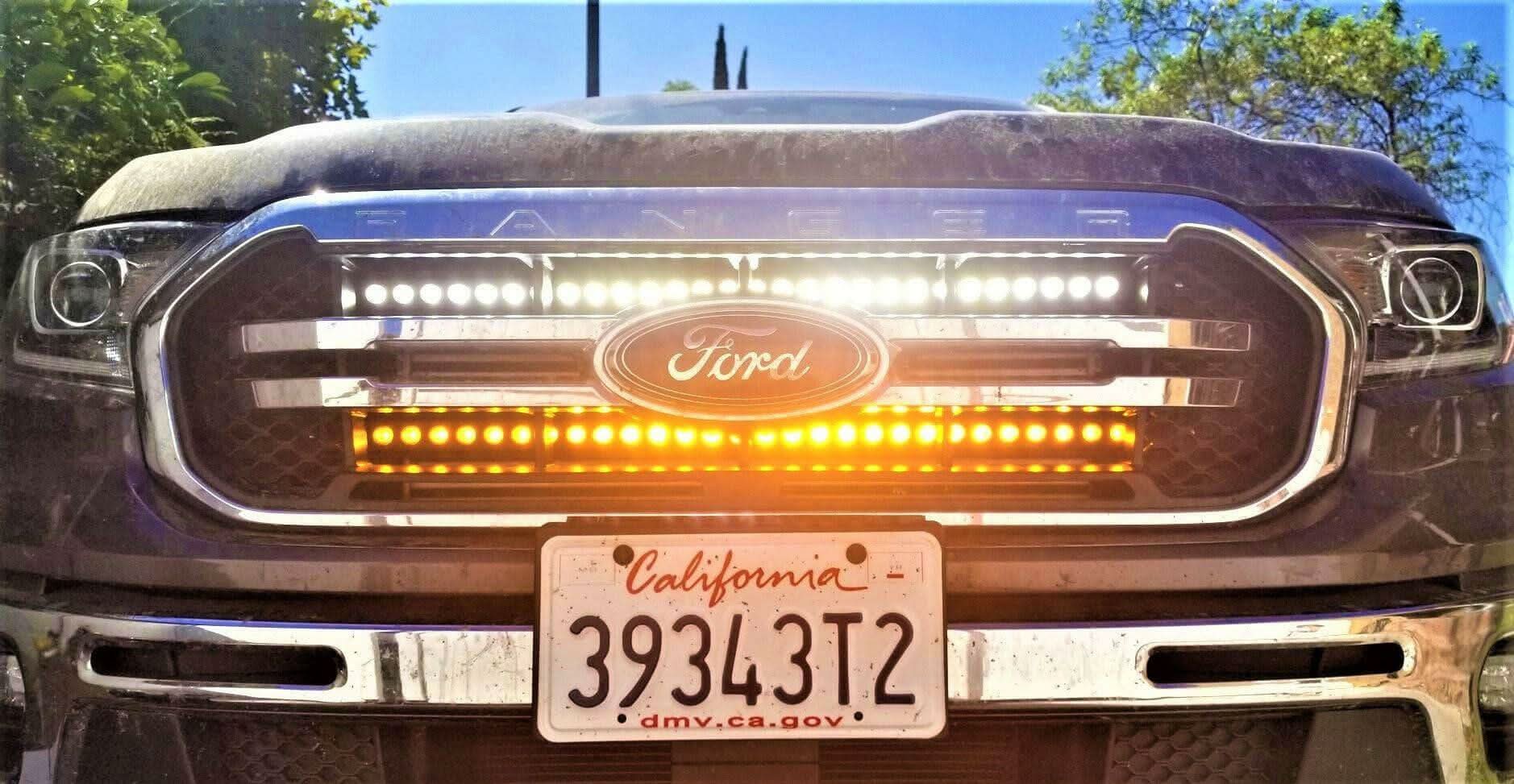 Ford Ranger 2019+ Ford Ranger Dual 30" PRO Light Bars - Behind-the-Grille Setup Ford-Ranger-Dual-30s-Light-Bars-2019-2023-front-view-off-road-fitment-quick-bolt-on-no-drill