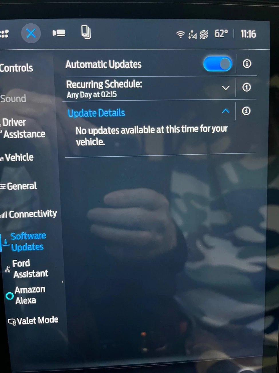 Ford Ranger Over the air update last night, wonky first start IMG_0939