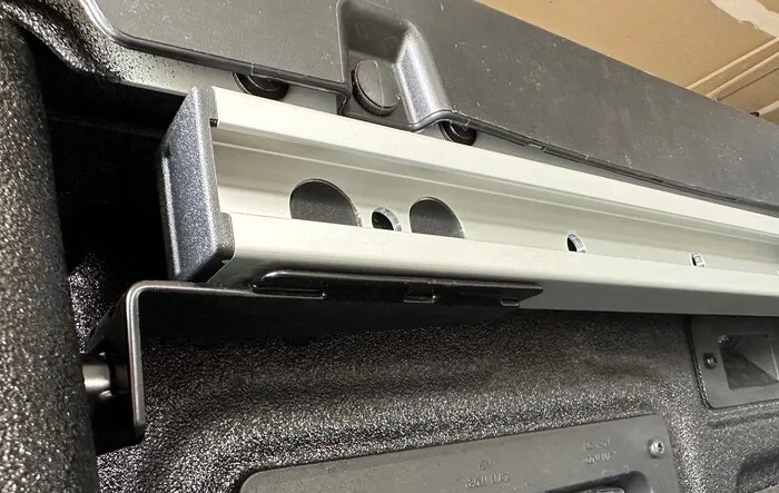 The Cargo Management Rail System installed