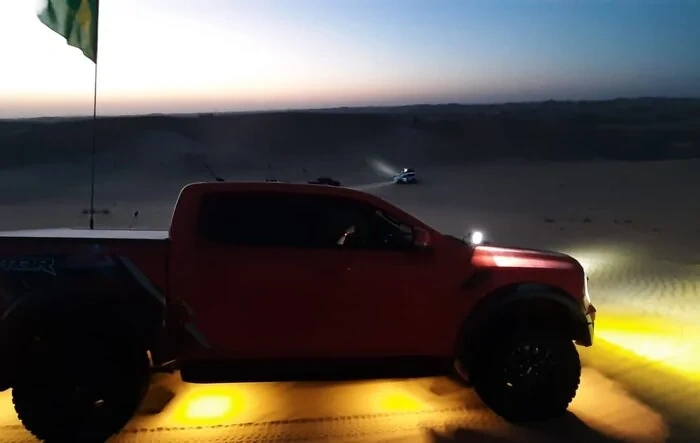 Testing lights off-road