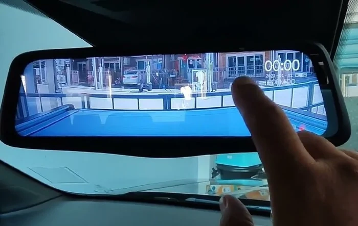 Digital rear view mirror installed