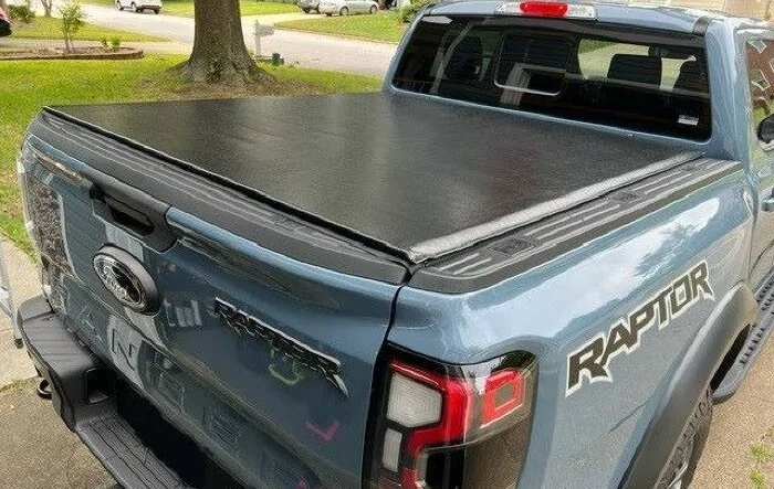 Gator SRX Soft Roll Up Tonneau Cover installed on Ranger Raptor