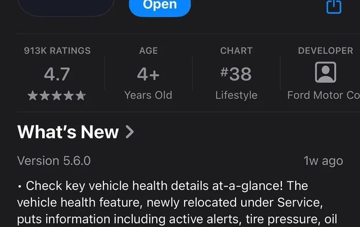New FordPass App Update (5.6.0)
