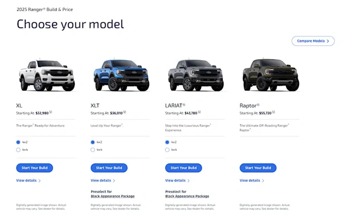2025 Ranger & Raptor Build and Price Configurator Now Live