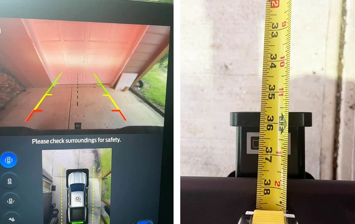 Rear camera / parking sensors distance measured
