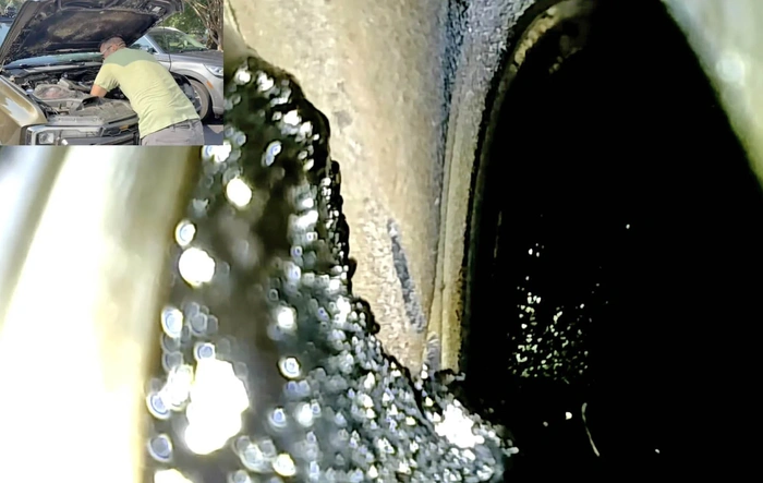 Carbon buildup after 34,000 miles with single valve catch can