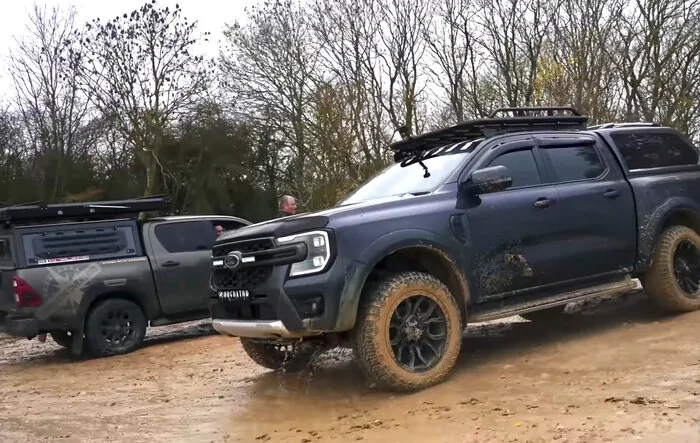 Next Gen Ford Ranger vs Toyota Hilux Off-Road Battle -- by Carwow